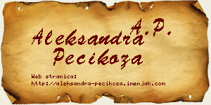 Aleksandra Pecikoza vizit kartica